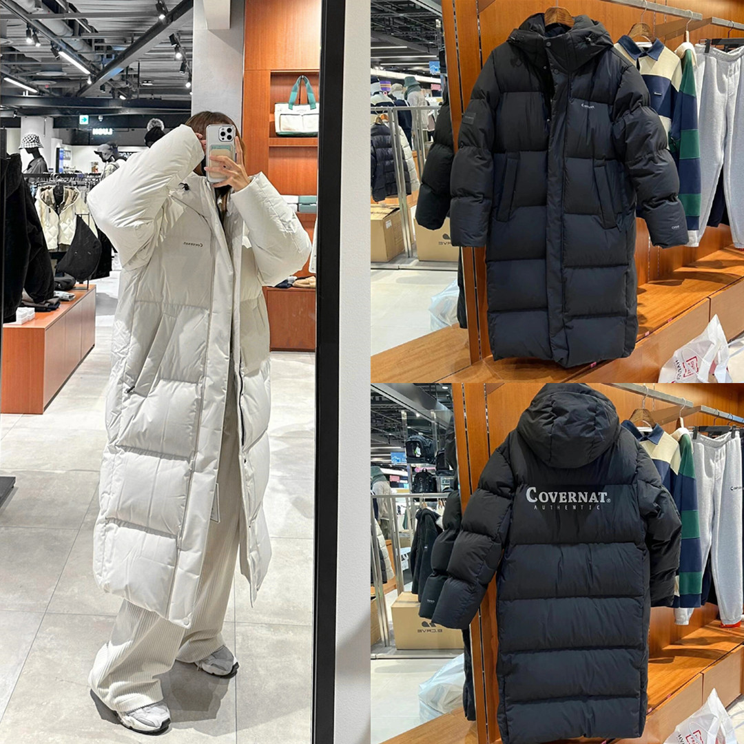 【反季折扣】韩国正品covernat经典羽绒服长款加厚连帽外套男女潮