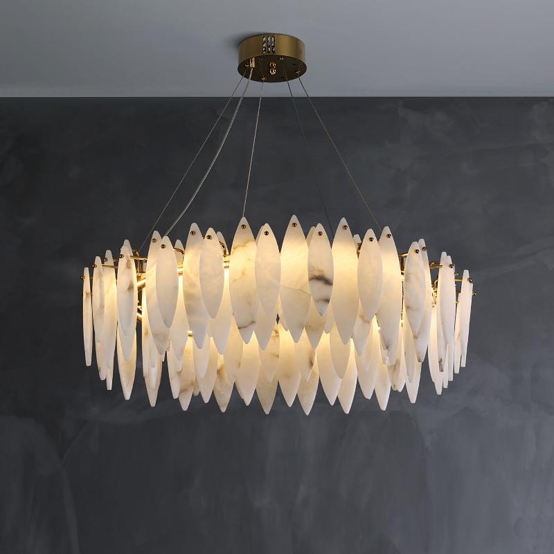 工厂直销西班牙云石吊灯法式现代轻奢客厅餐厅卧室书房设计师款羽