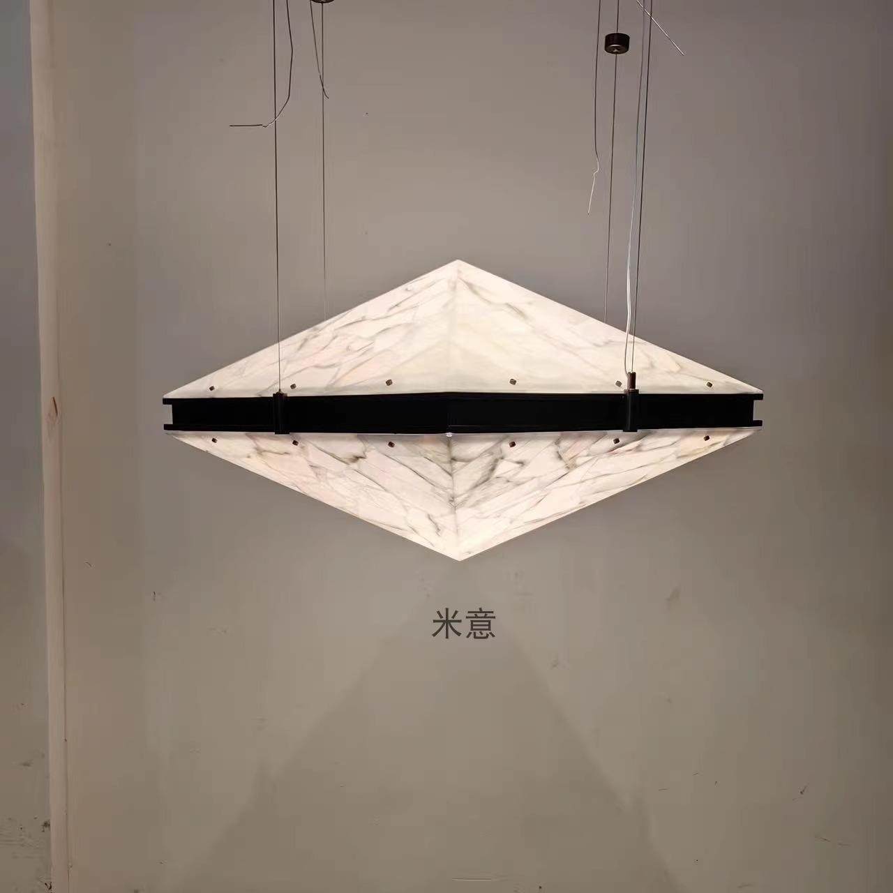 工厂直销侘寂风天然云石客厅吊灯设计师工程定制酒店会所新中式高