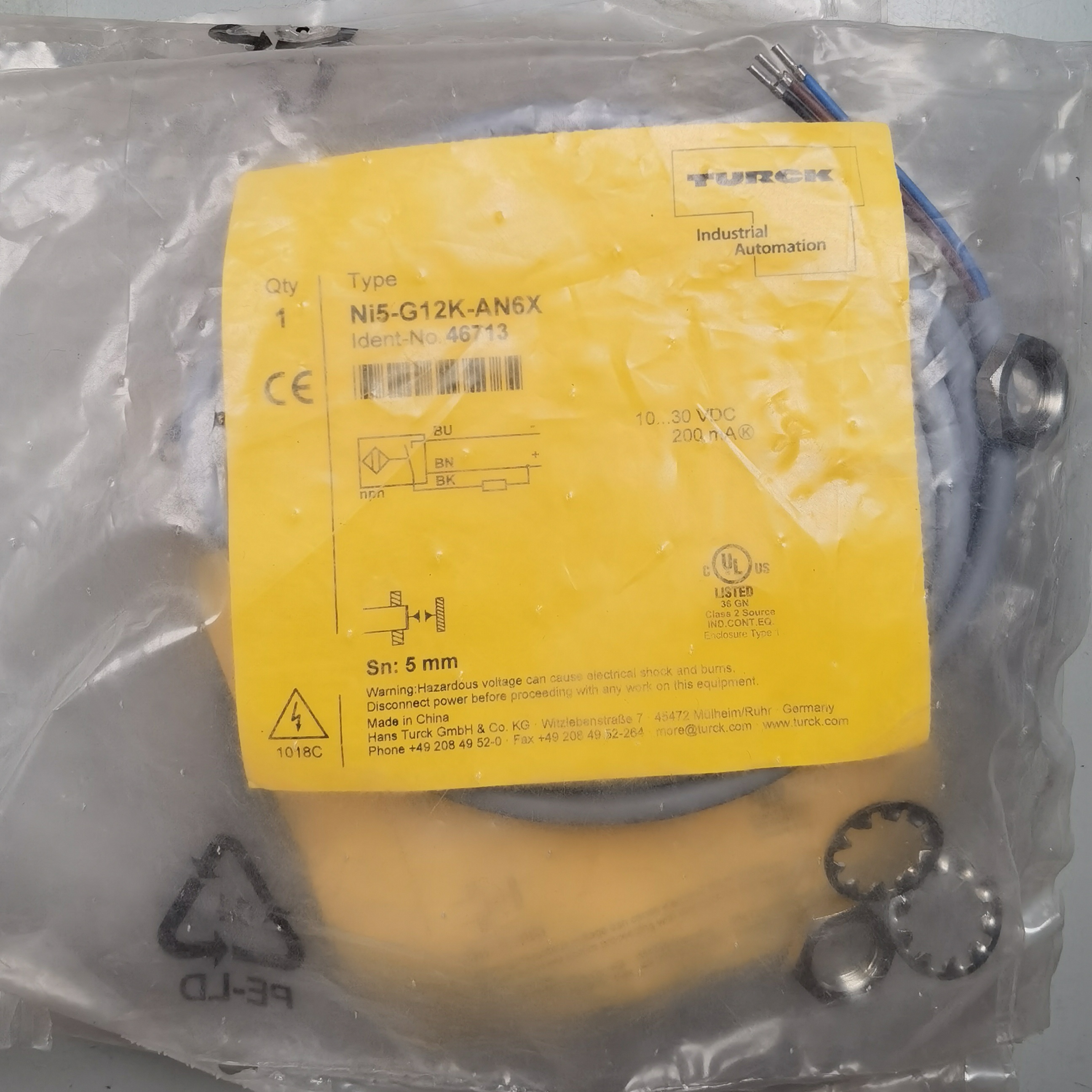 图尔克 Ni5-G12K-AN6X  46713接近开关全新现货实价询价