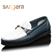 立马精品夏季 新潮青年休闲皮鞋 透气男鞋 冲孔搭金属饰扣韩版