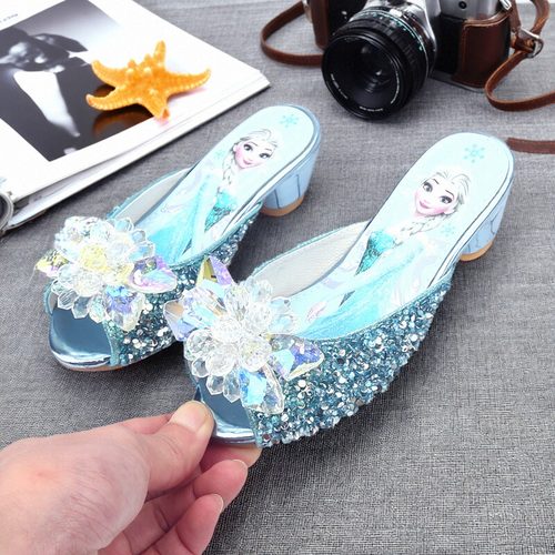 爱莎公主鞋女童拖鞋儿童高跟鞋子