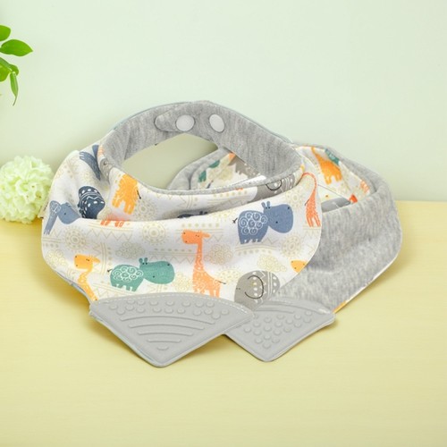 出口三层牙胶口水巾咬嘴三角围兜