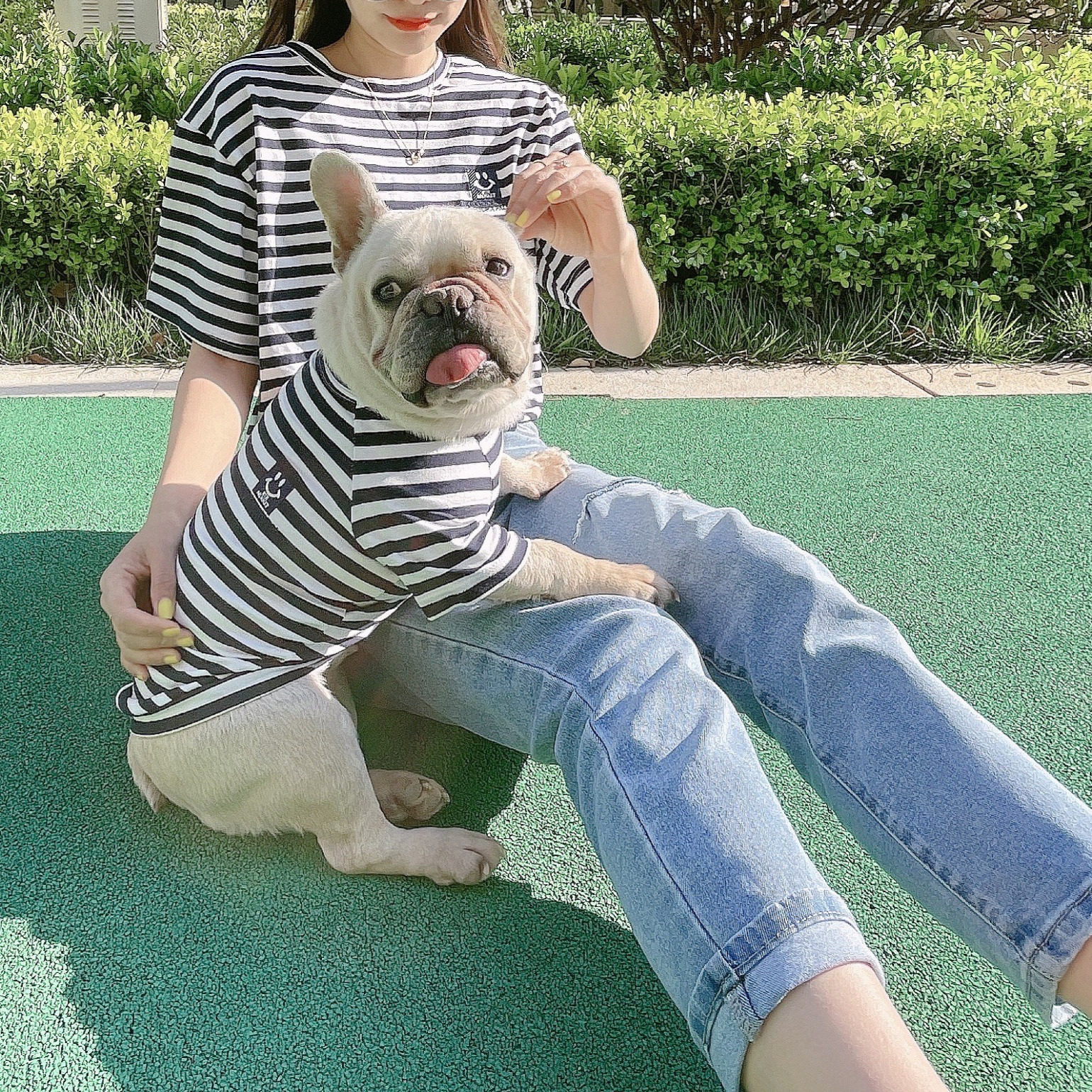 宠物亲子装短袖比熊夏季纯棉小型犬狗狗衣服潮牌泰迪小狗T恤背心