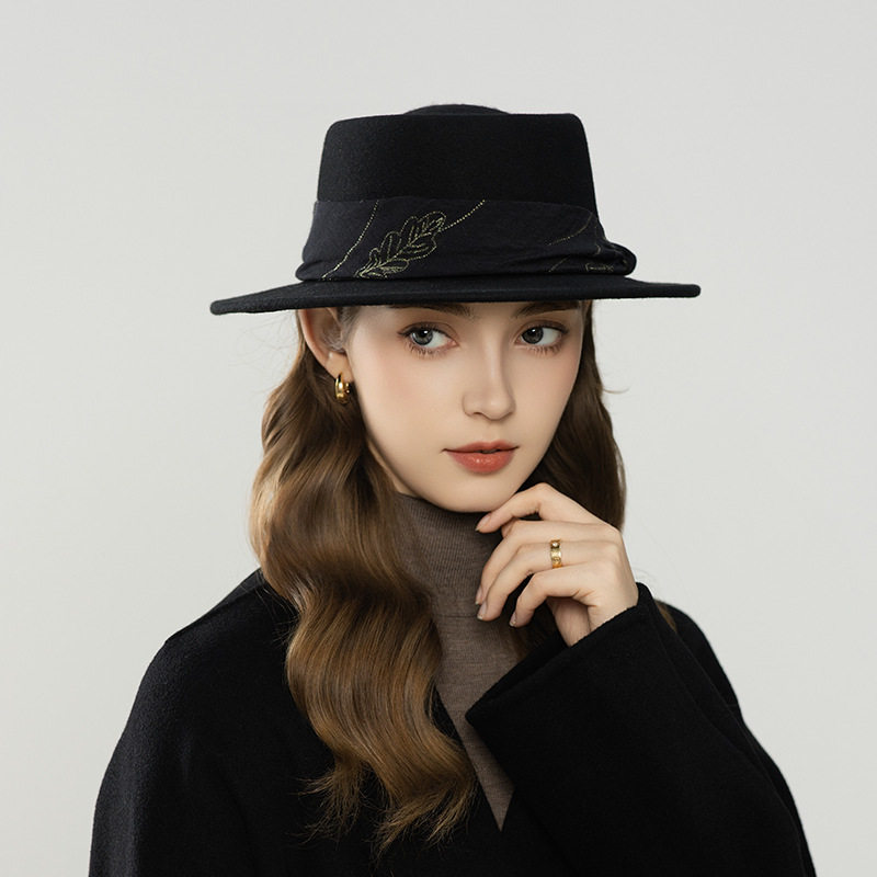 2025复古头巾黑色毛呢帽子男女爵士礼帽女英伦春秋冬季遮阳,服饰配件/皮带/帽子/围巾,帽子,淘宝优惠券,粉丝福利购,淘宝优惠卷