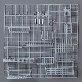 饰置物架铁艺网格照片墙 卧室宿舍少女心铁网格房间挂墙ins 网红装