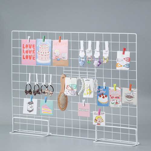 网格展示架桌面铁支架美工区作品