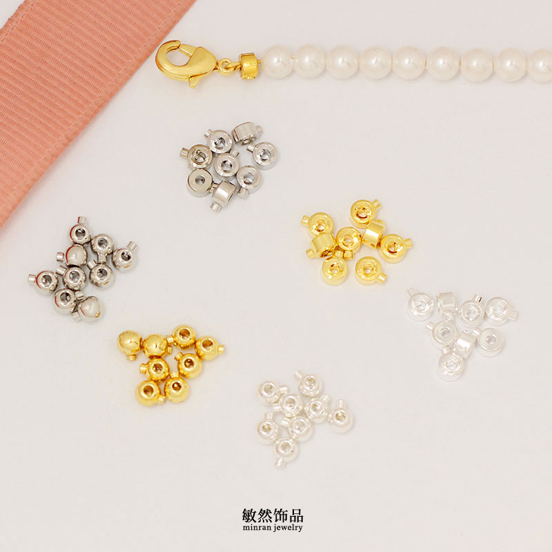 18K包金保色强磁球形磁铁扣圆柱磁吸扣手链收尾扣珍珠项链连接扣