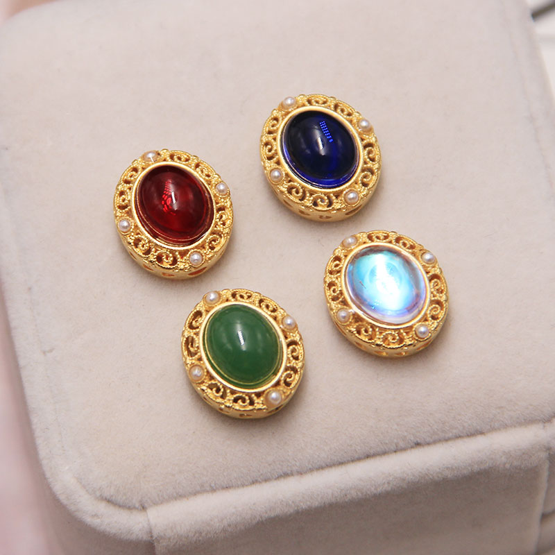 尼泊尔手工配饰蜻蜓眼转运珠珍珠碧绿宝蓝散珠路路通隔珠手链配珠