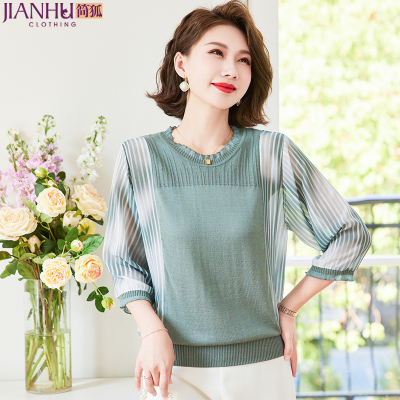 妈妈时尚洋气休闲针织衫