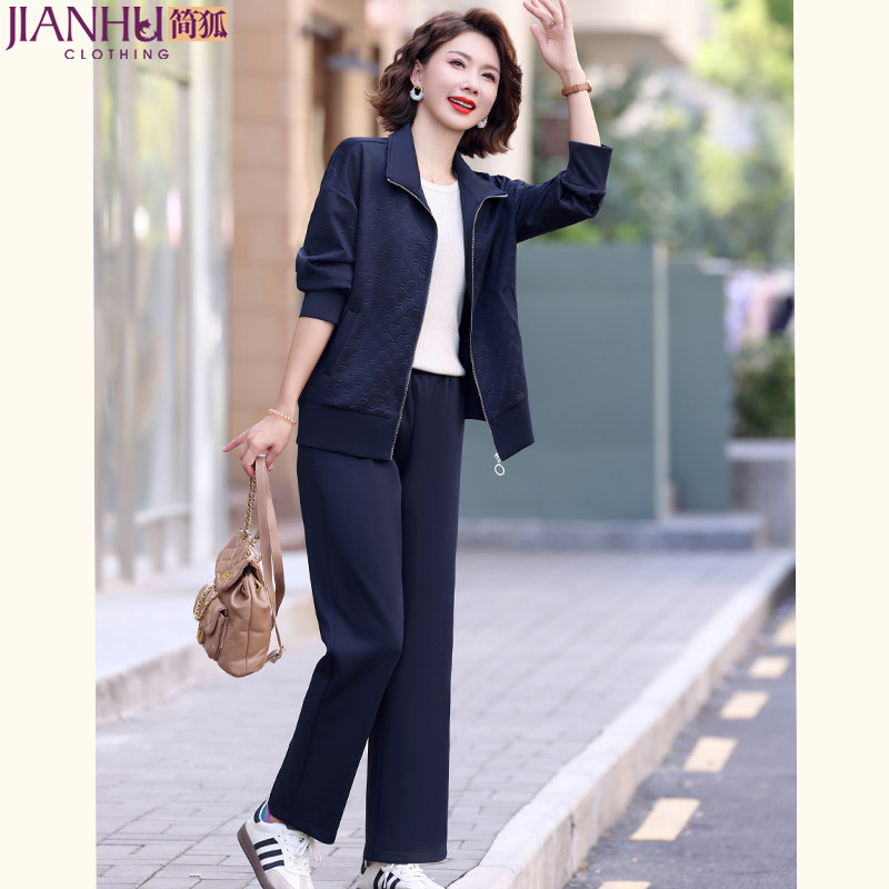 中年妈妈春装套装2025新款洋气中老年女装春秋季休闲运动服两件套