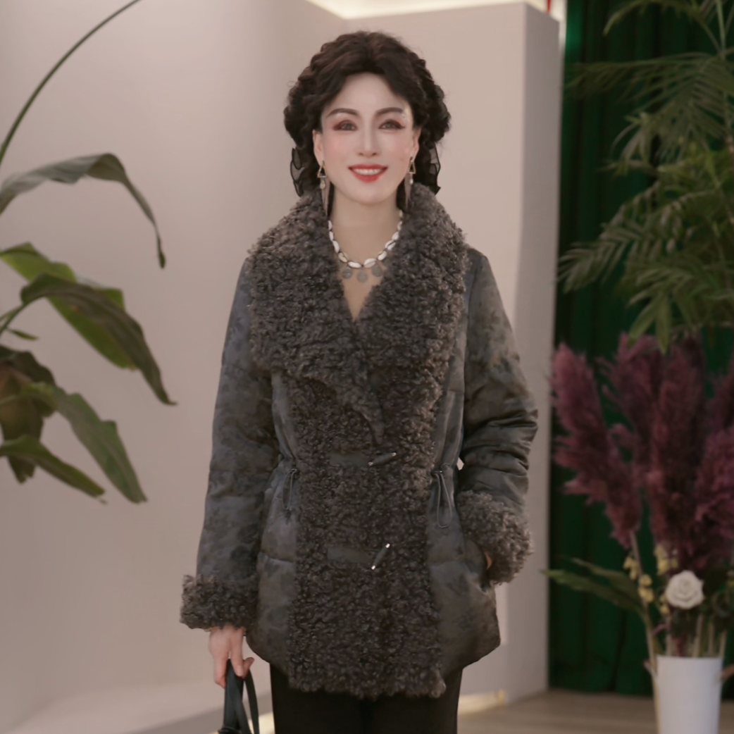 2025新款妈妈装气质冬装90白鸭绒羽绒服年货中年女装保暖冬季外套