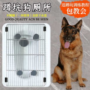 蹲坑狗厕所不锈钢网架便盆大型犬宠物专用定点上厕所网格训练神器