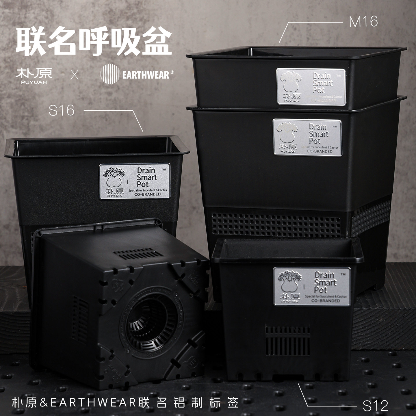 【朴原】朴原&EARTHWEAER联名花盆呼吸盆透气盆块根盆栽定制花盆