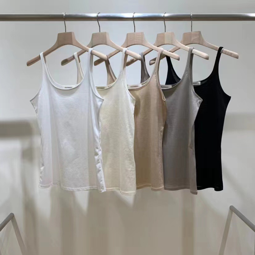 现货Statement韩国东大门代购2025新款百搭弹力纯色细吊带背心女