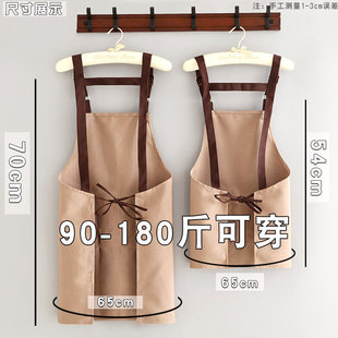 90-180斤穿的时尚可调节围裙做饭帆布围腰工作服餐饮卡其色围兜兜