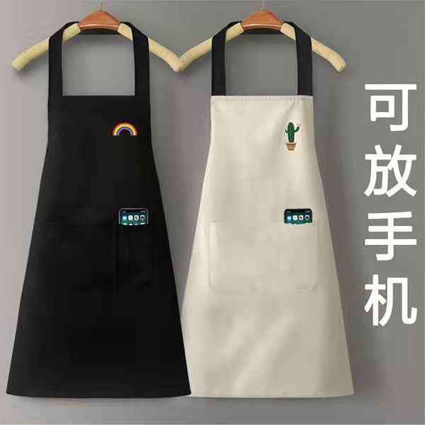 简单大方好看的韦群伟维裙围兜防水围裙半身厨房围腰罩衣擦手广告