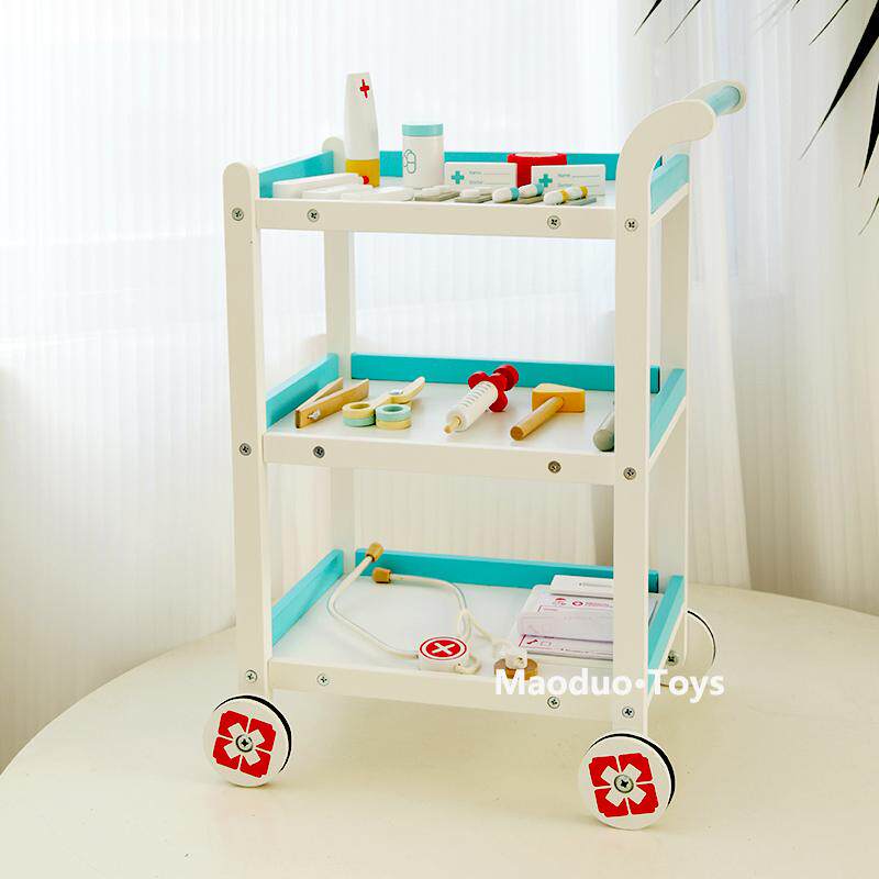 木制儿童多功能医疗手推车过家家玩具装扮医生打针益智仿真套装