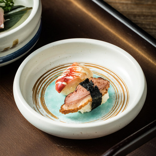 高级感陶瓷寿司碟子调味碟商用家用碟盘辣椒油碟醋碟酱油碟配菜碟