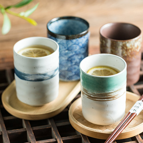 高颜值日式陶瓷杯茶杯商用下午餐厅茶水杯单个杯餐具泡茶杯品茶杯