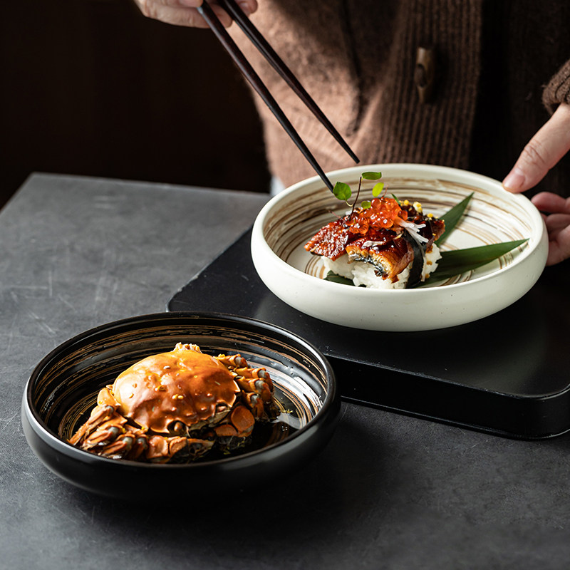 黑白新款泡菜碟寿司碟甜品蛋糕碟子家用商用配菜小吃碟陶瓷餐具,餐饮具,碟,淘宝优惠券,粉丝福利购,淘宝优惠卷