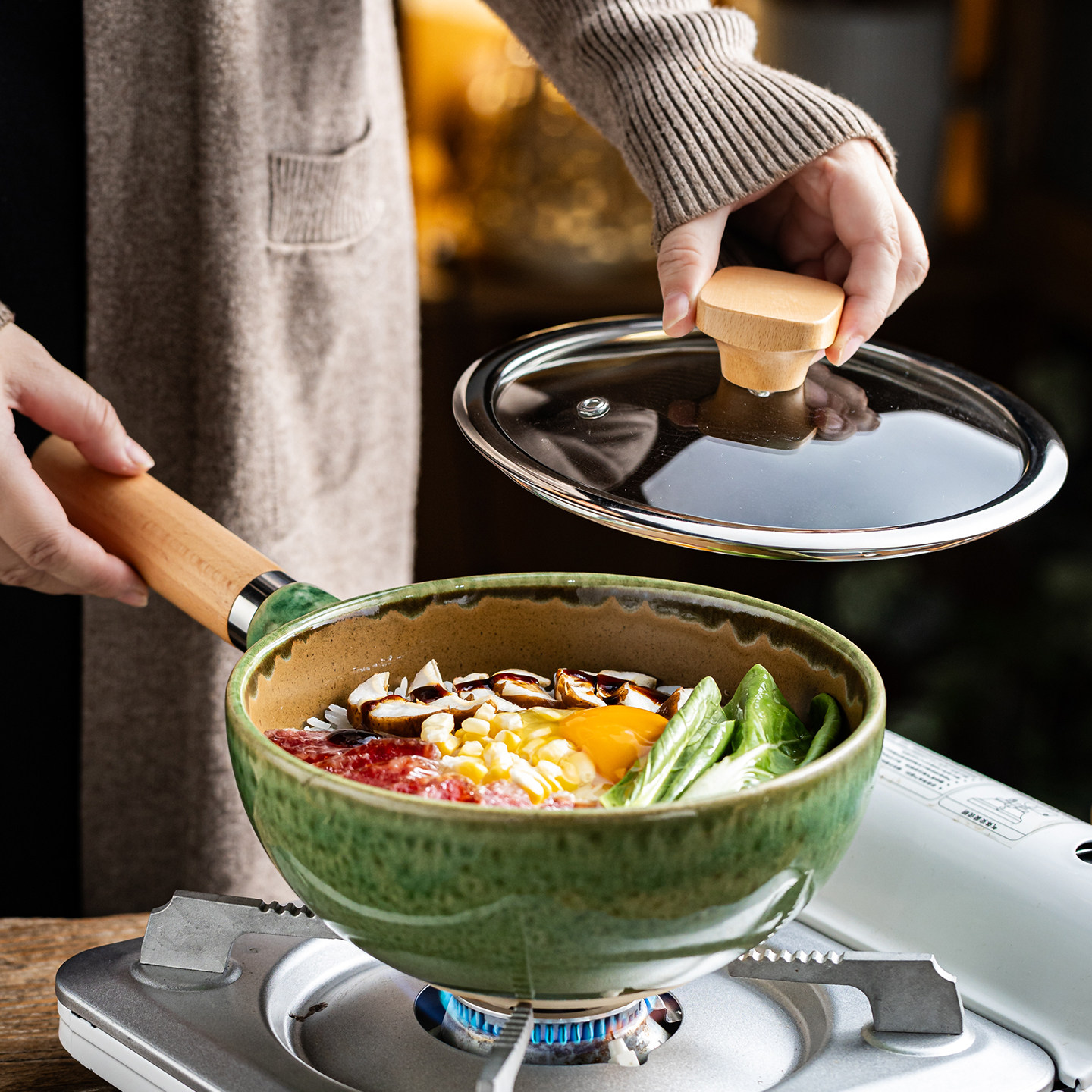 高级感小炒锅炒菜不粘锅耐高温砂锅家用高颜值厨房平底锅汤锅饭锅