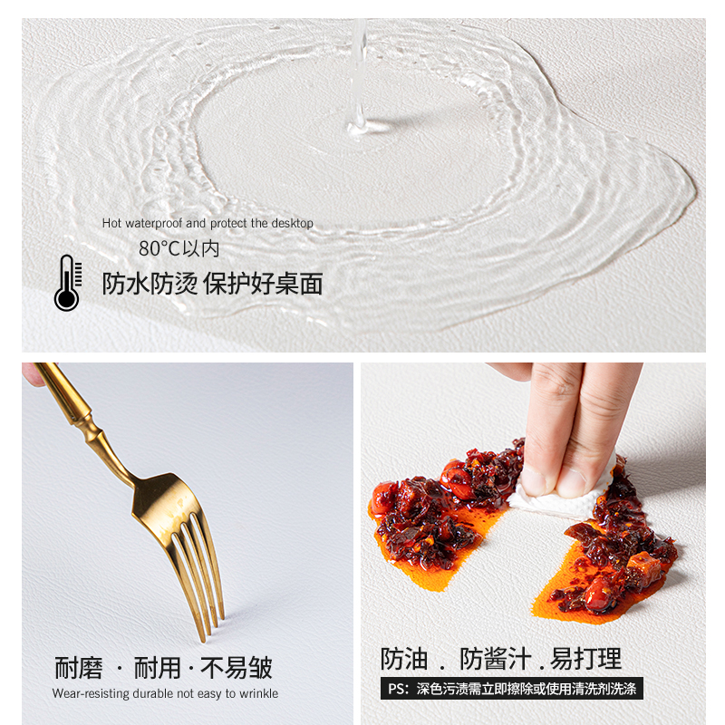 现代仿实木纹桌垫防水防烫客厅色茶几桌布书房书桌实木桌布