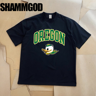 美国大学联赛NCAA俄勒冈大学耐洗不掉色重磅纯棉篮球运动短袖