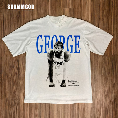 SHAMMGOD保罗乔治科比麦迪喷墨纯棉宽松230重磅短袖