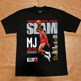 乔帮主飞人数码喷墨印花工艺透气耐洗不掉色运动宽松美式篮球短袖