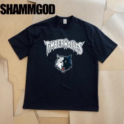 美国职业篮球森林狼爱德华兹耐洗不掉色重磅纯棉篮球运动短袖