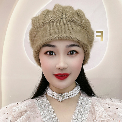 手工松鼠绒八角帽秋冬保暖