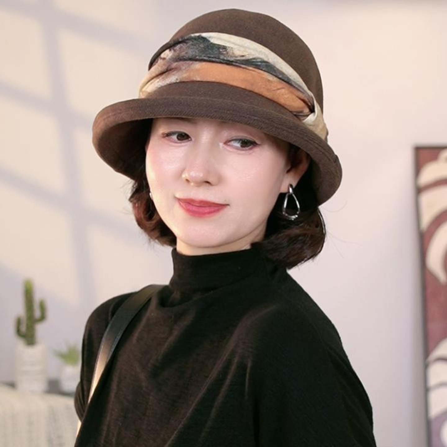 时尚气质渔夫帽女秋冬季2026新款洋气显脸小高颜值保暖帽子女礼帽