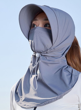 全脸遮阳帽太阳帽夏季防紫外线户外骑行透气防晒面罩护颈帽子一体