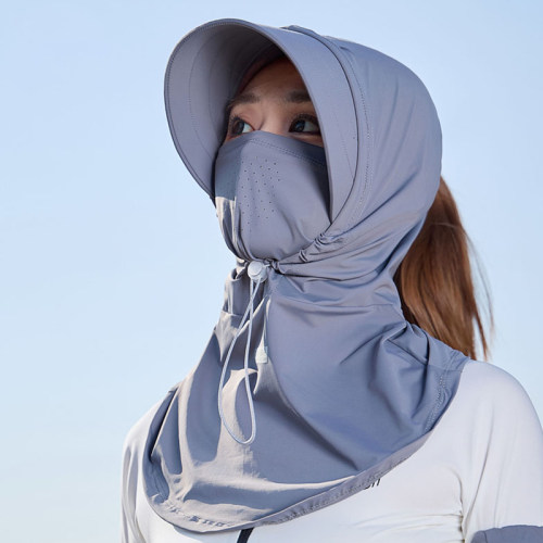 全脸遮阳帽太阳帽夏季防紫外线户外骑行透气防晒面罩护颈帽子一体