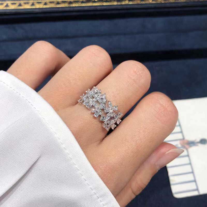 52克拉异形钻石戒指 奢华豪华镶嵌马眼钻水滴圆钻女戒