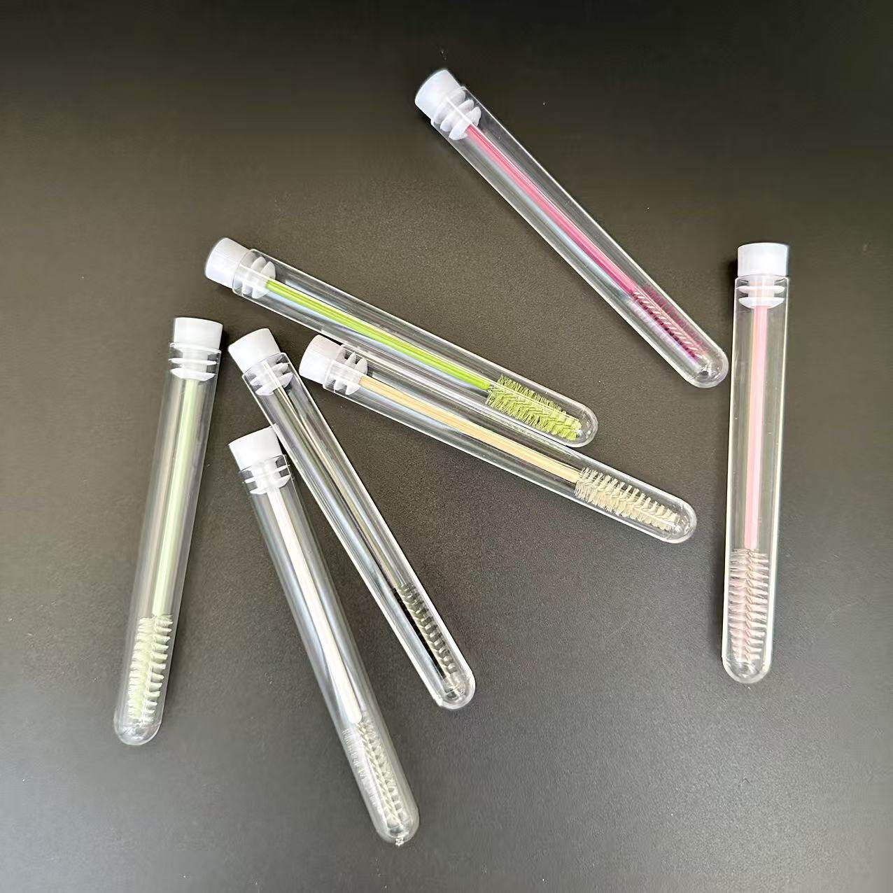 睫毛刷眉刷独立携便管装眉毛梳子弯头透帽无饰品一次性螺旋刷工具