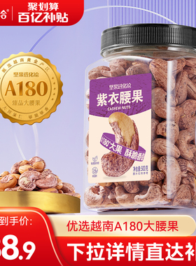 洽洽紫衣腰果500g恰恰带皮坚果干果仁罐装坚果炒货营养零食孕妇