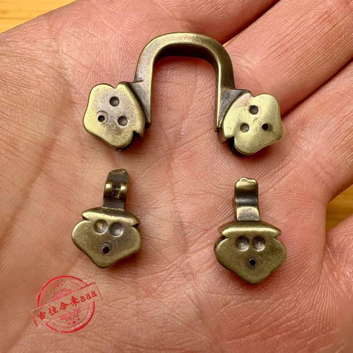 纯铜仿古老式黄铜眼镜架子民国配件鼻梁鼻桥眼镜框无框镜框架整套