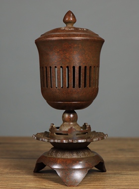 仿古纯铜精品听琴复古宫灯香炉薰炉家用室内檀香熏香香丸茶道摆件