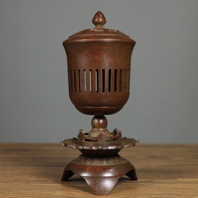 仿古纯铜精品听琴复古宫灯香炉薰炉家用室内檀香熏香香丸茶道摆件