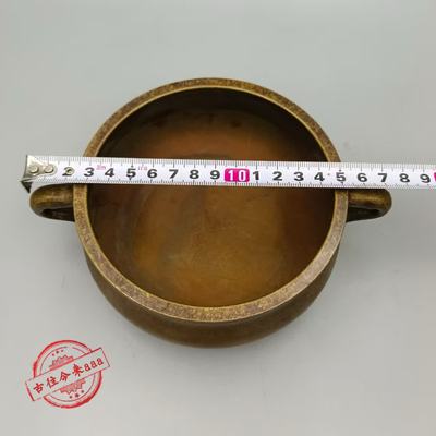 古玩收藏蚰龙耳香炉宣德炉书房茶桌摆件古玩杂项民间收藏精品香炉