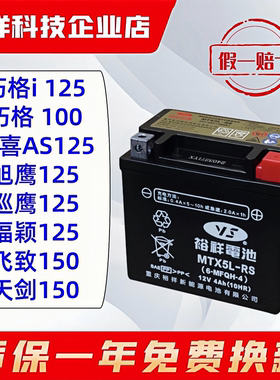 裕祥摩托车电瓶12V雅马哈nmax155飞致福喜旭巡鹰巧格i125福颖赛鹰