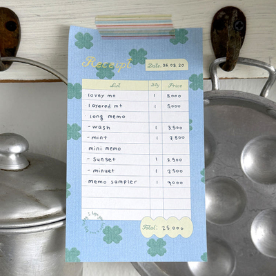 韩国正品imeanit四叶草收据拍纸本便签本留言本记账手帐素receipt