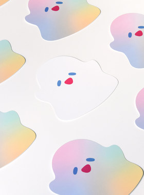 韩国正品RICO 炫彩幽灵装饰卡片明信片留言贺卡BABOO POST CARD