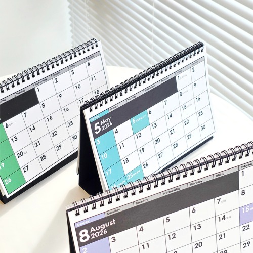 韩国正品jamstudio 2026年彩虹桌面型摆件台历日历月历备忘记事本