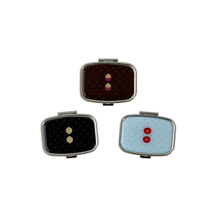 迷你金属收纳盒 韩国正品 2格药品保健品分装 MORNING 纽扣 SECOND