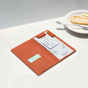 韩国正品Fenice 皮质记账笔夹卡片位账单夹结账单据笔夹bill pad