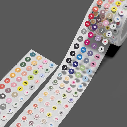 韩国正品glen 标签贴ins咕卡美纹手帐模切仿纸贴纸胶带 小圆箭头