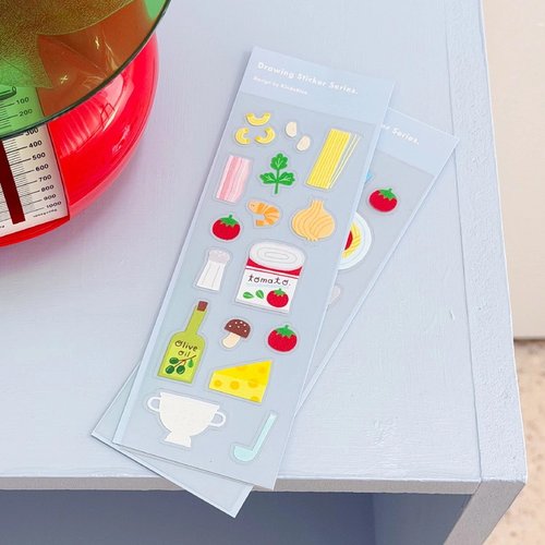 韩国正品 kindablue 意面咕卡手账日记装饰贴纸2张 Pasta sticker